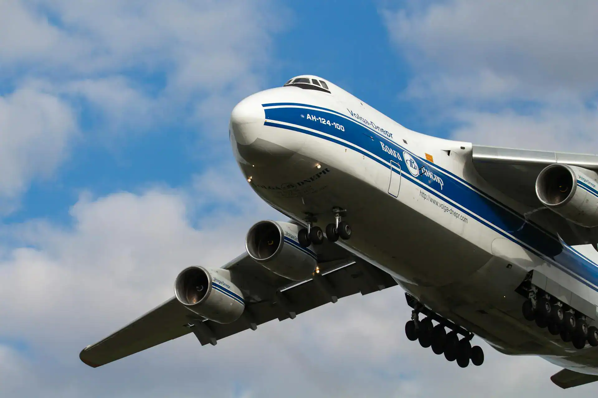 Cargo aircraft transporting Trident Pontoons boats and equipment by air for international delivery